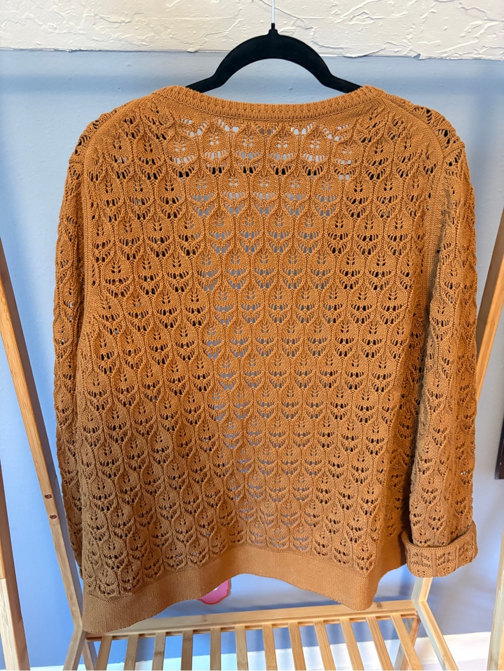 Boden Openwork / Crochet Cotton Cardigan - Mustard - Picture 4 of 5